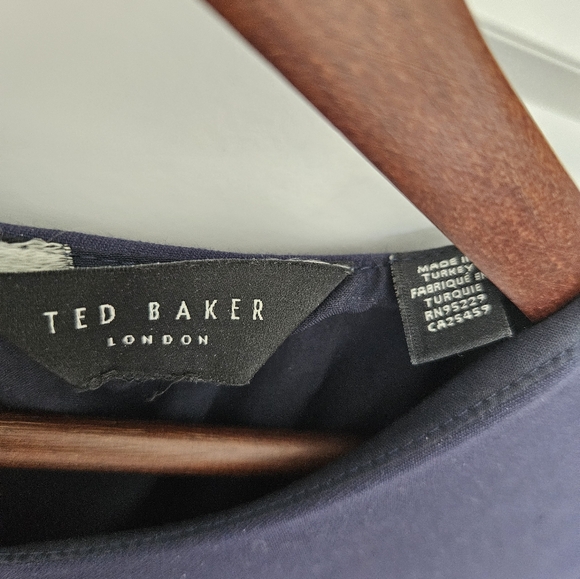 Ted Baker Navy Peplum Dress - Picture 4 of 5